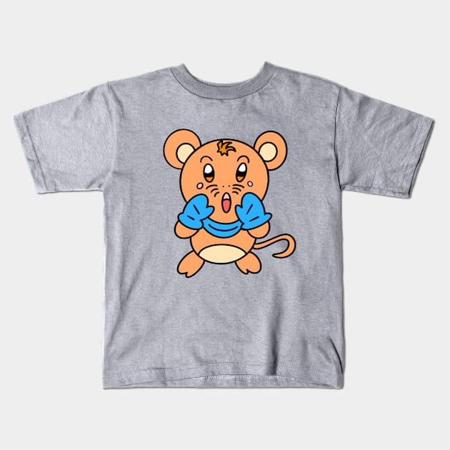 Kawaii cartoon mouse Kids T-Shirt by Andrew Hau